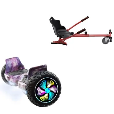8.5 inch Hoverboard with Standard Hoverkart, Hummer Galaxy PRO, Extended Range and Red Ergonomic Seat, Smart Balance