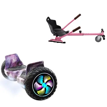 8.5 inch Hoverboard with Standard Hoverkart, Hummer Galaxy PRO, Extended Range and Pink Ergonomic Seat, Smart Balance
