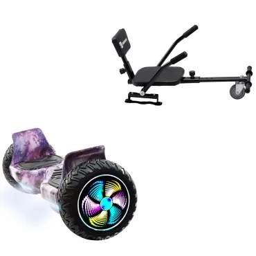 8.5 inch Hoverboard with Comfort Hoverkart, Hummer Galaxy PRO, Extended Range and Black Comfort Seat, Smart Balance